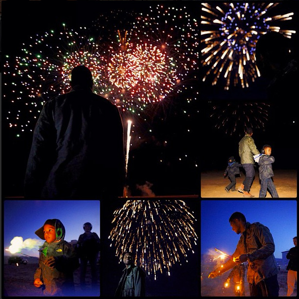 Usher testing fireworks with Pyro Spectaculars by Souza for the Macy's Fourth of July Fireworks