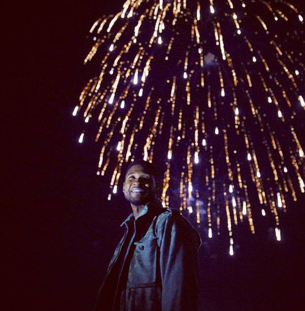 Usher testing fireworks with Pyro Spectaculars by Souza for the Macy's Fourth of July Fireworks