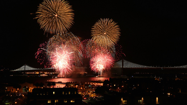 Spectacular Fireworks Light Up Super Bowl City Opening Night
