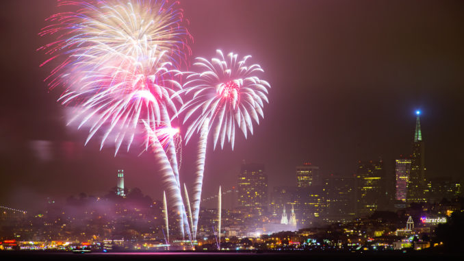 Fireworks over San Francisco in 2015. (David Yu/Flickr) Fireworks over San Francisco in 2015. (David Yu/Flickr)