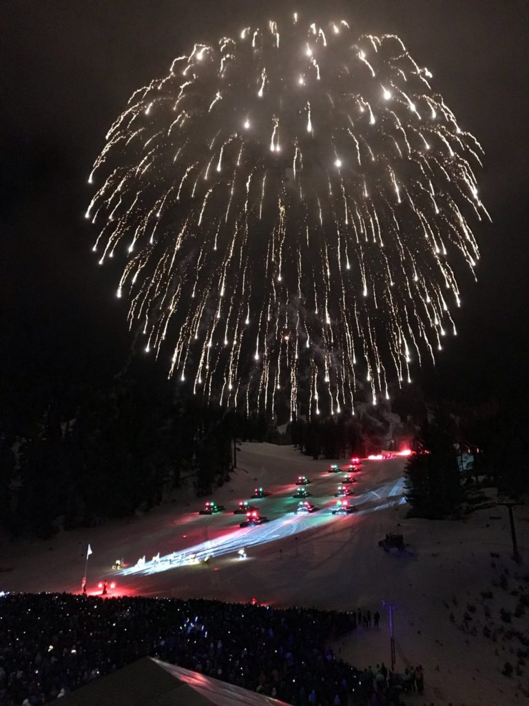 Fireworks over the slopes of Mammouth.