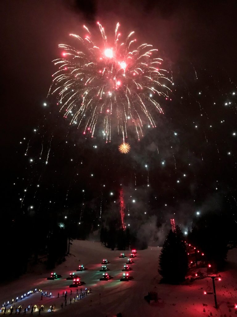 Fireworks over the slopes of Mammouth.