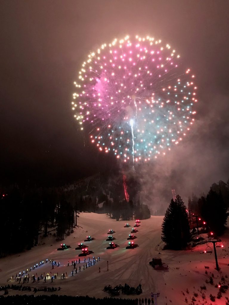 Fireworks over the slopes of Mammoth.