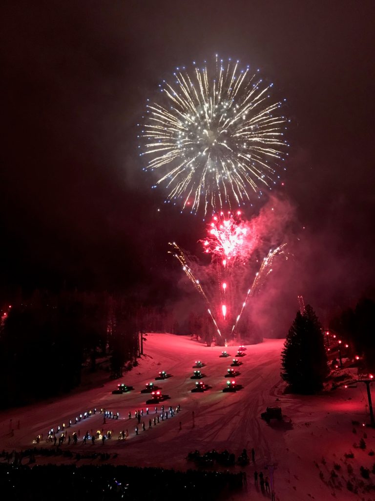 Fireworks over the slopes of Mammoth.