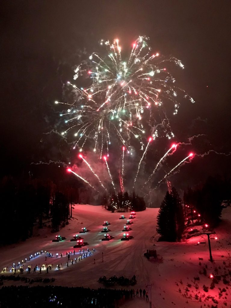 Fireworks over the slopes