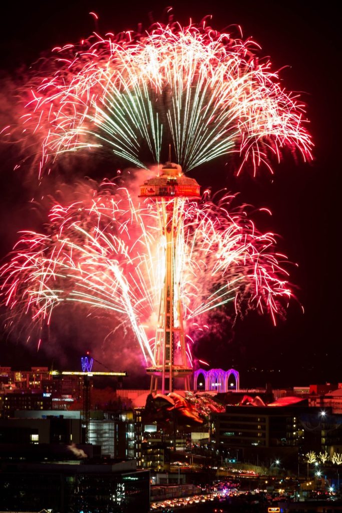 New Years Fireworks from the Space Needle