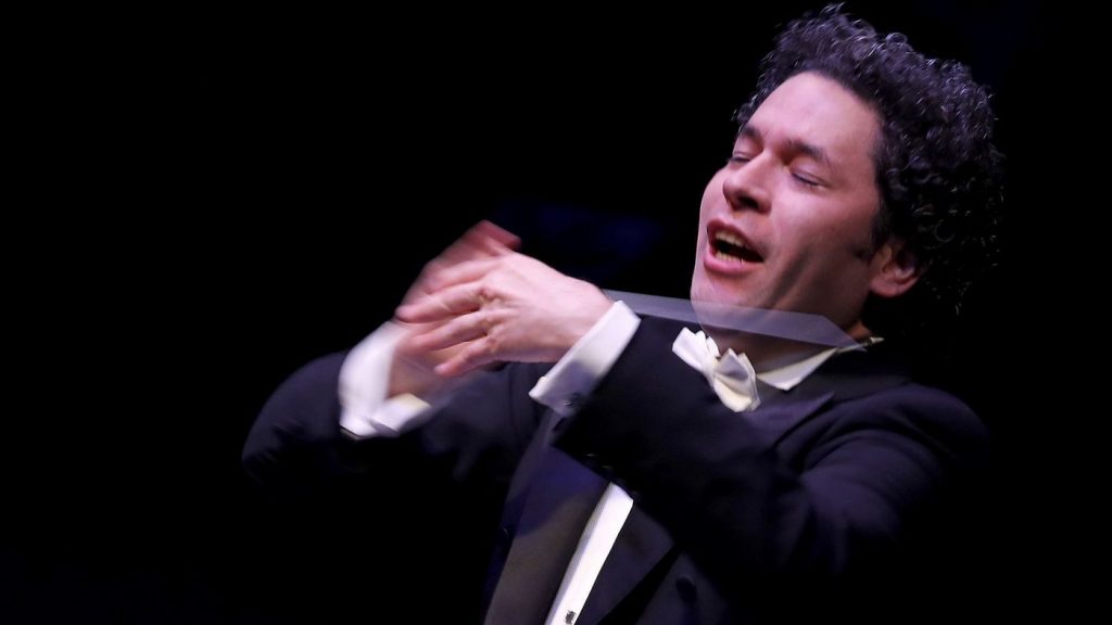 Gustavo Dudamel and the L.A. Phil kick off ithe symphony's centennial season with a "California Soul" gala at the Walt Disney Concert Hall in downtown Los Angeles on Thursday, Sept. 28, 2018. (Luis Sinco / Los Angeles Times)