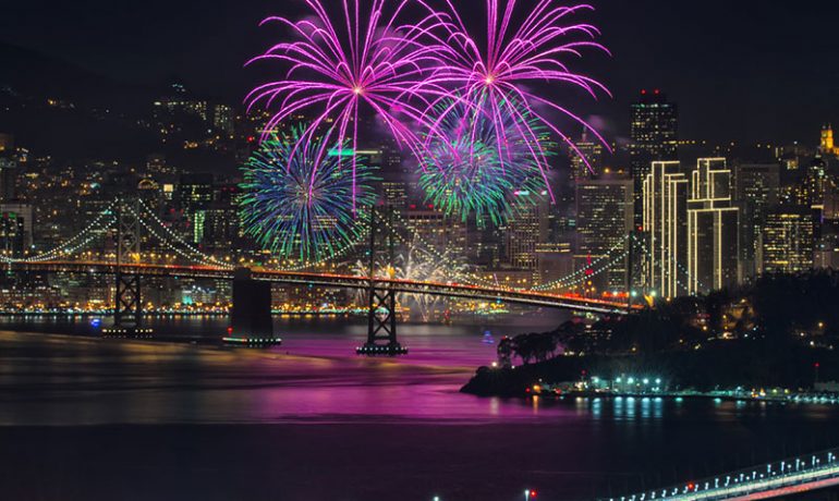 Fireworks dazzle San Francisco sky on New Year's Eve
