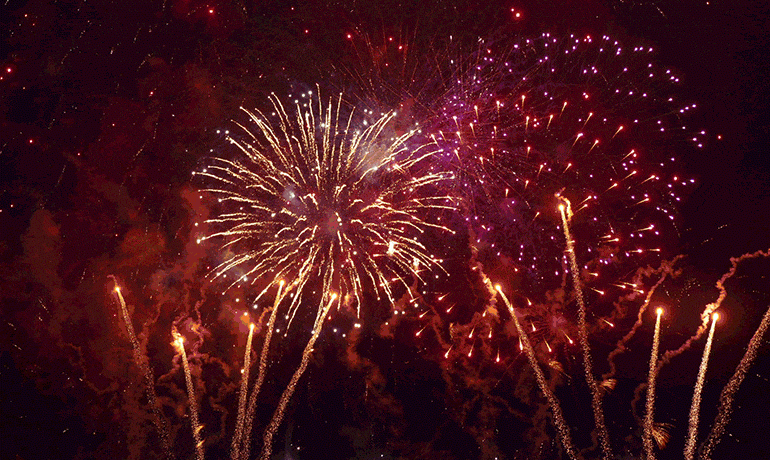 Fireworks shower the skies with science