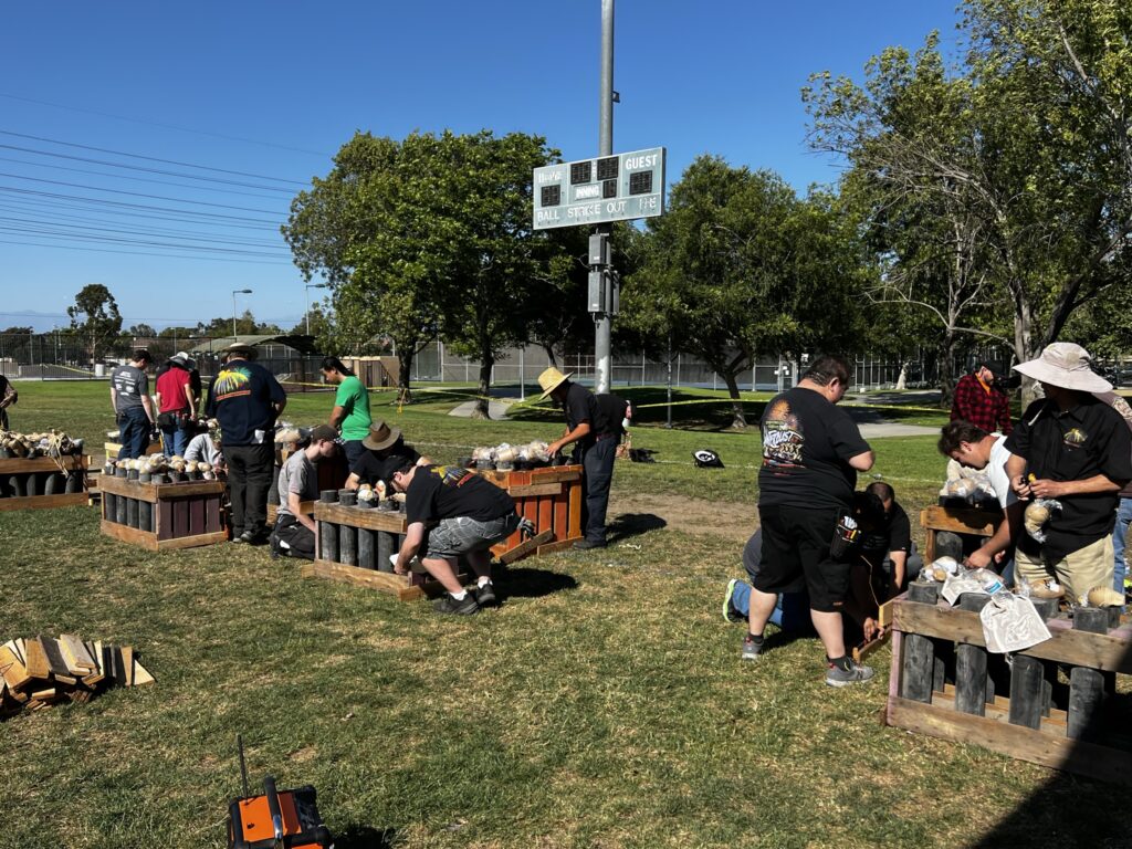 Setting up a fireworks show