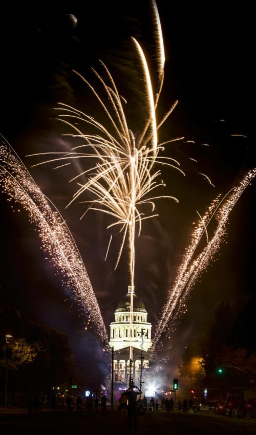 High level aerial fireworks washington dc