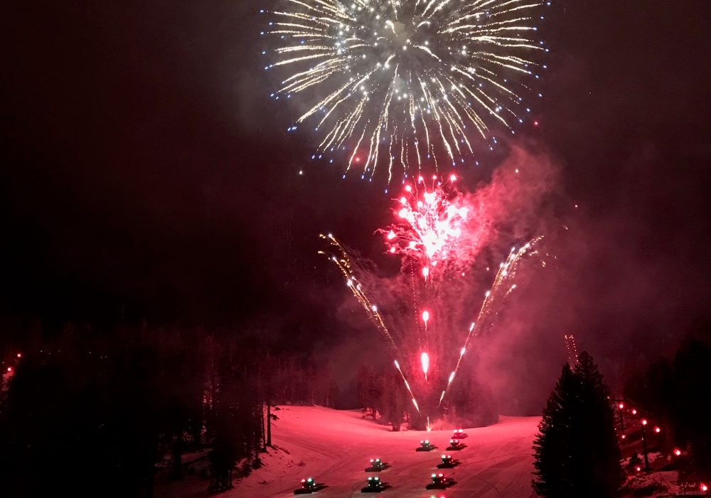 Fireworks over the slopes of Mammoth.